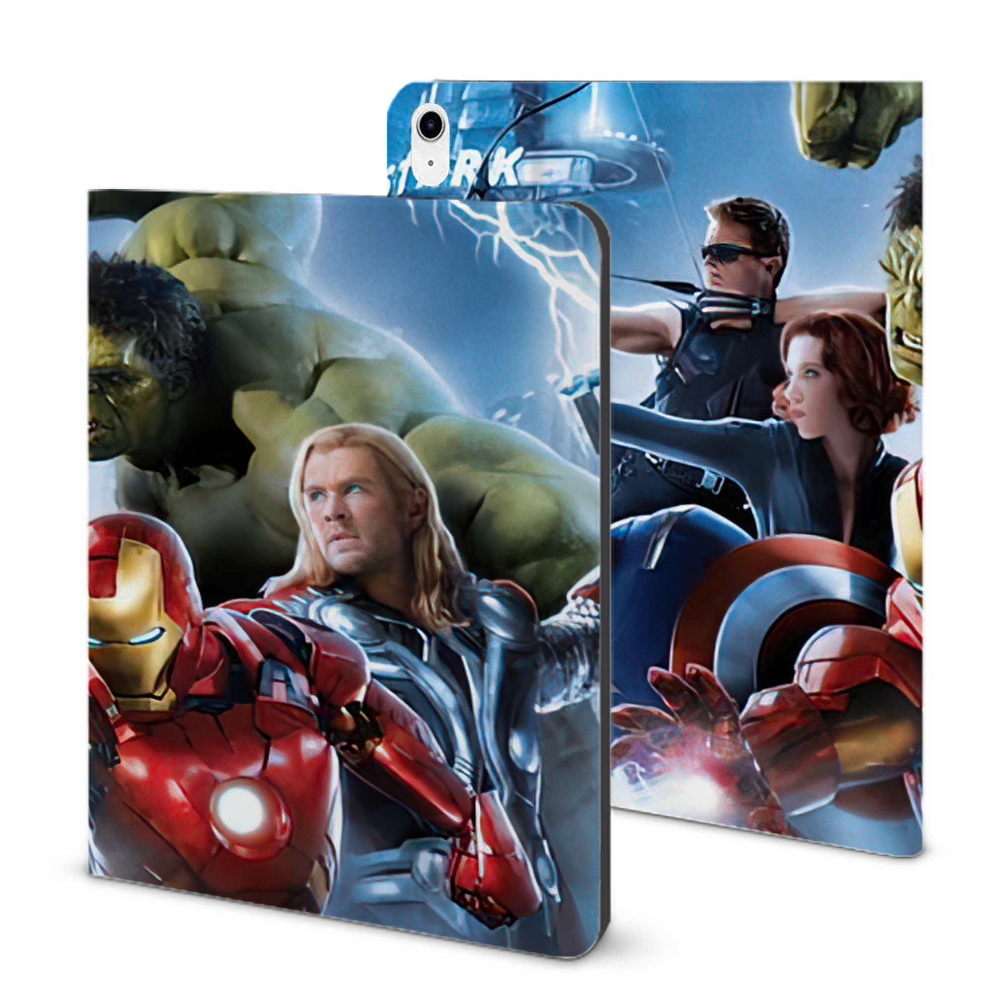 （画像用） アベンジャーズ The Avengers IPad ケース ブック型 PUレザー TPU 耐衝撃 軽量 薄型 ペン収納なし 全面保護 IPad 各モデル対応